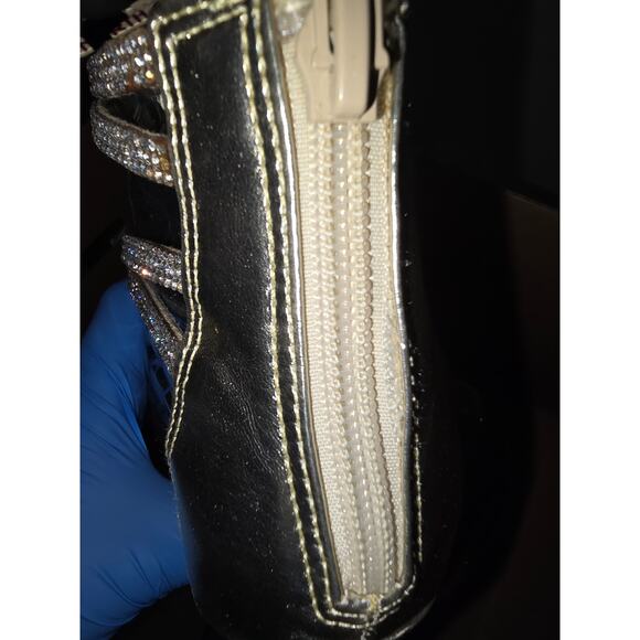 Steve Madden Gold Strappy Bling Heels Pre-Owned Good Condition - Picture 6 of 8